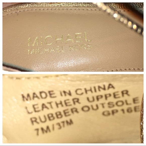 MICHAEL Michael Kors gold criss-cross strap flat - Picture 7 of 8